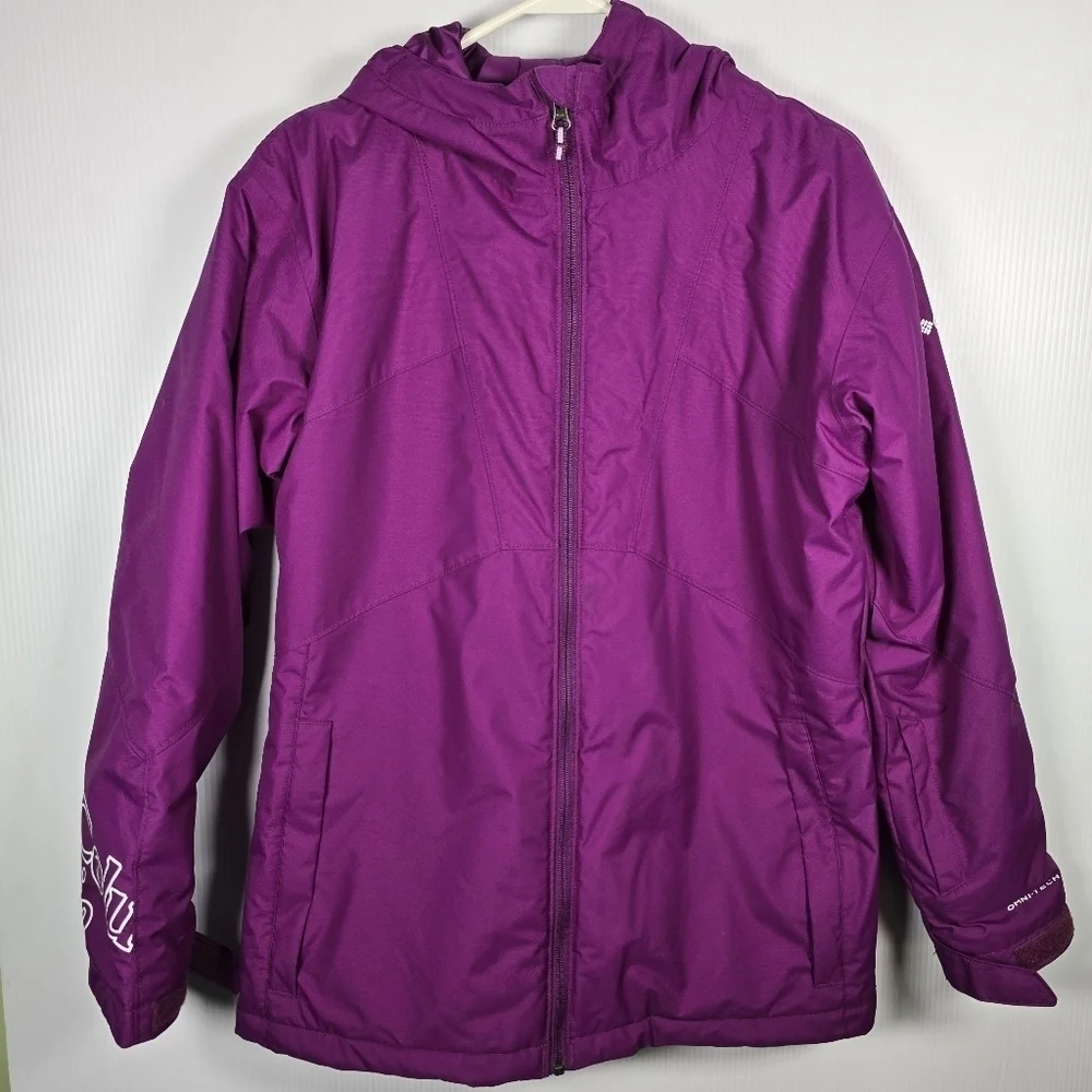 NWOT Columbia Girls Outgrown Omni-Tech Vibrant Purple Ski Jacket Winterwear XL
